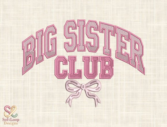 BIG SISTER CLUB Varsity Bow Embroidery