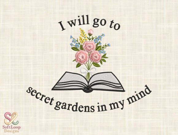 Book Flowers Embroidery Design