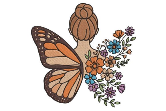 Butterfly Woman Embroidery Design
