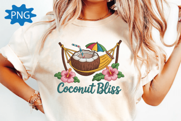 Coconut Bliss Embroidery PNG Design