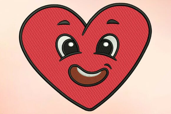 Emoji Heart Embroidery Design