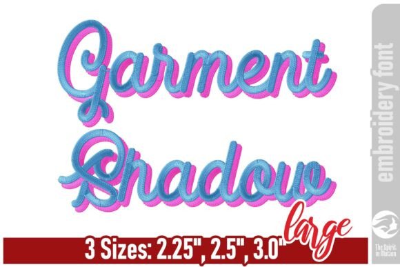 Garment Shadow Embroidery Font - L