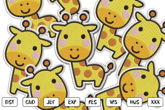 Giraffe Patch Embroidery Design