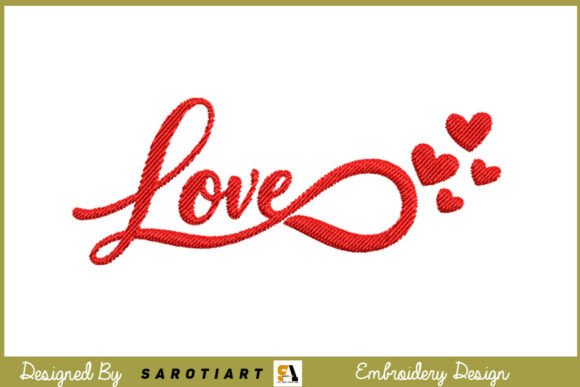 Love Valentine Design Embroidery T-shirt