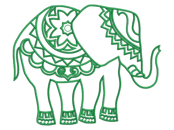 Mandala Elephant Embroidery Design