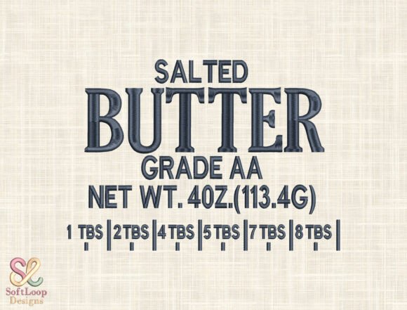 Salted Butter Label Embroidery Design