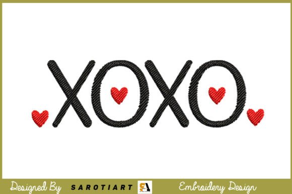 Valentine Xoxo Embroidery Design T-shirt